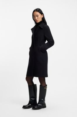 Knee boots in brush-off leather, Black