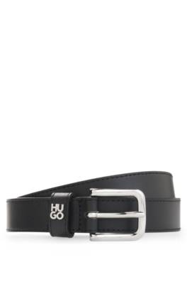 Italian-leather belt with metal letters 1