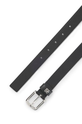 Hugo Italian-leather belt with metal letters klassiska skärp dam – bild 2