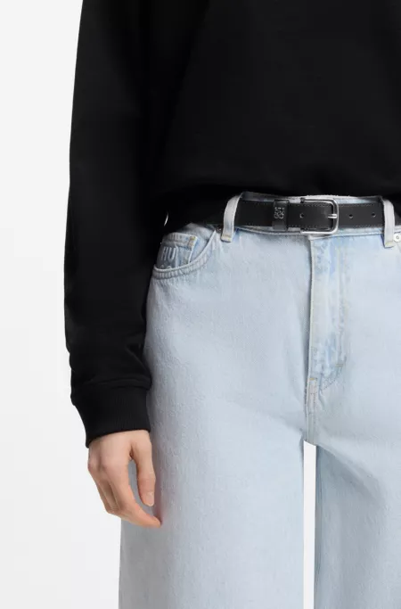 Ceinture en cuir italien avec lettres en métal