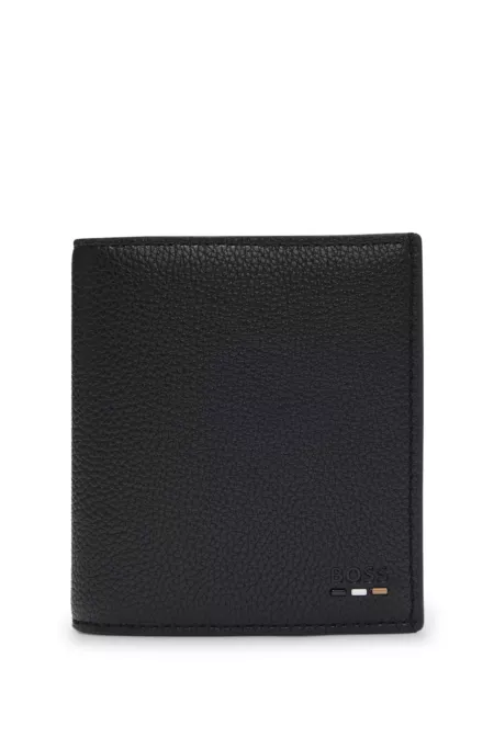 Trifold card holder in grained faux leather