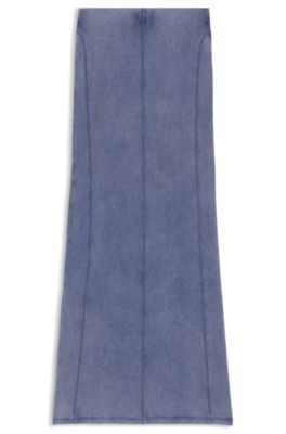 Washed-effect stretch-cotton skirt with seam details, Patterned