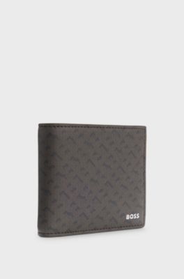 Monogram wallet with foil-embossed logo, Dark Brown