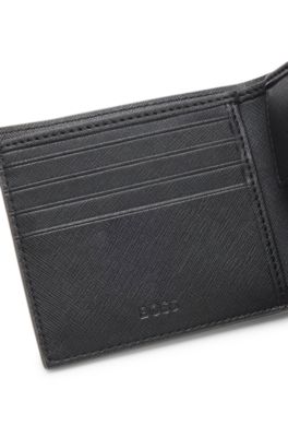 Monogram wallet with foil-embossed logo, Dark Brown