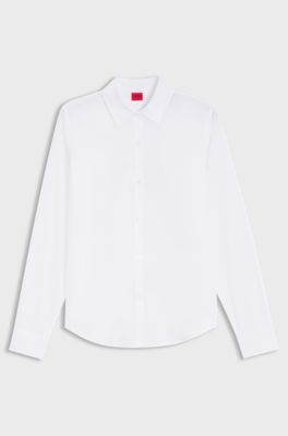 Regular-fit blouse in cotton poplin, White