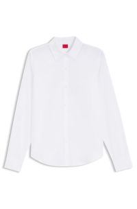 Blusa regular fit en popel&iacute;n de algod&oacute;n, Blanco