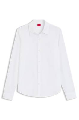 Hugo Regular-fit blouse in cotton poplin blusar dam – bild 4