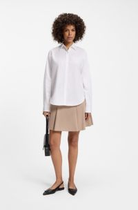 Regular-fit blouse van katoenen popeline, Wit