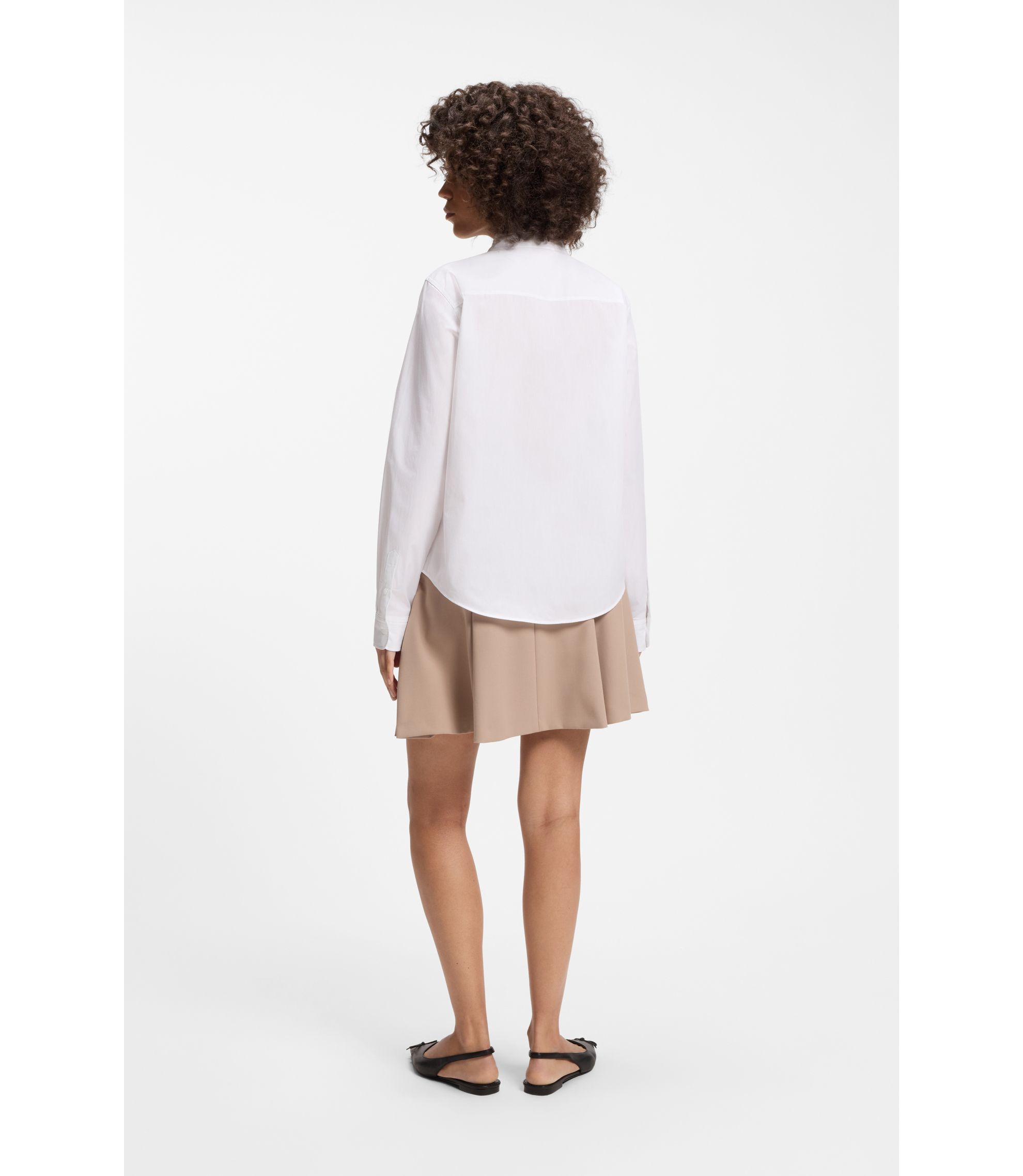 Regular-Fit Bluse aus Baumwoll-Popeline