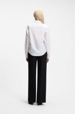 Hugo Regular-fit blouse in cotton poplin blusar dam – bild 2