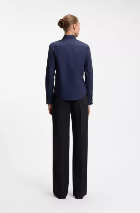 Blusa regular fit en popelín de algodón