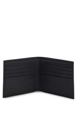 Monogram wallet with foil-embossed logo, Black