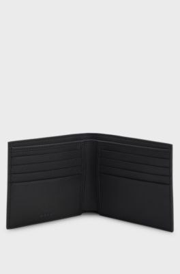 Monogram wallet with foil-embossed logo, Black