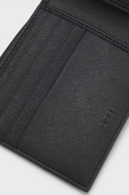 Monogram wallet with foil-embossed logo, Black