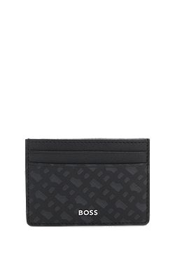Monogram card holder with foil-embossed logo