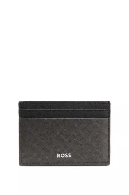 Monogram card holder with foil-embossed logo