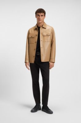 フェイクレザー ハイトップスニーカー グレインテクスチャー, ブラック