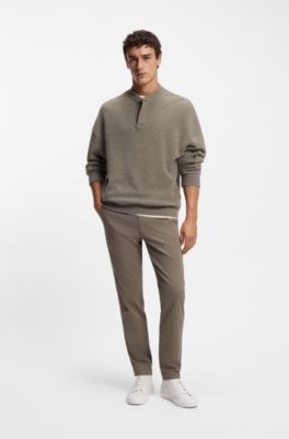 Faux-leather high-top trainers with grained texture, White