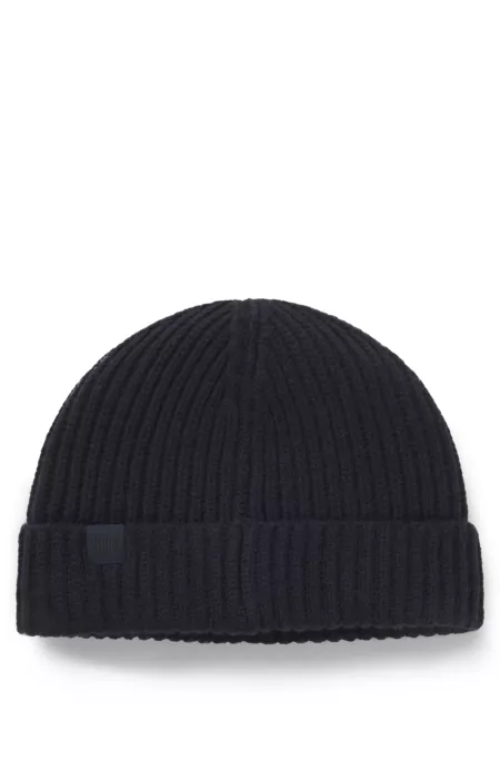 BECKHAM x BOSS beanie hat in virgin wool and cashmere