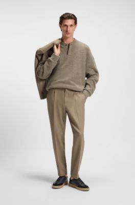 Grained-leather trainers with contrast backtab, Dark Grey