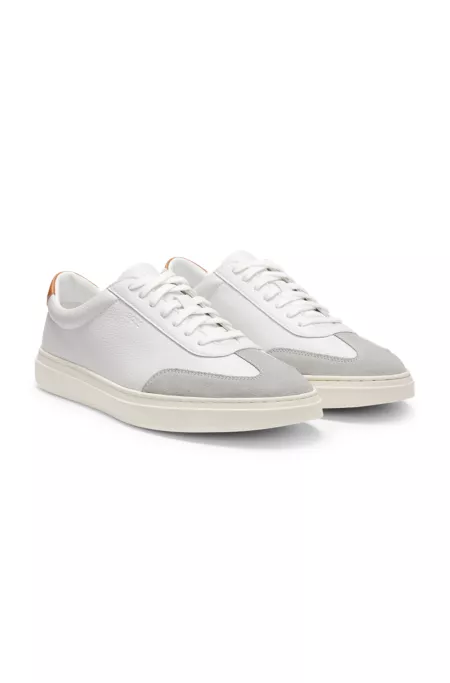 Grained-leather trainers with contrast backtab