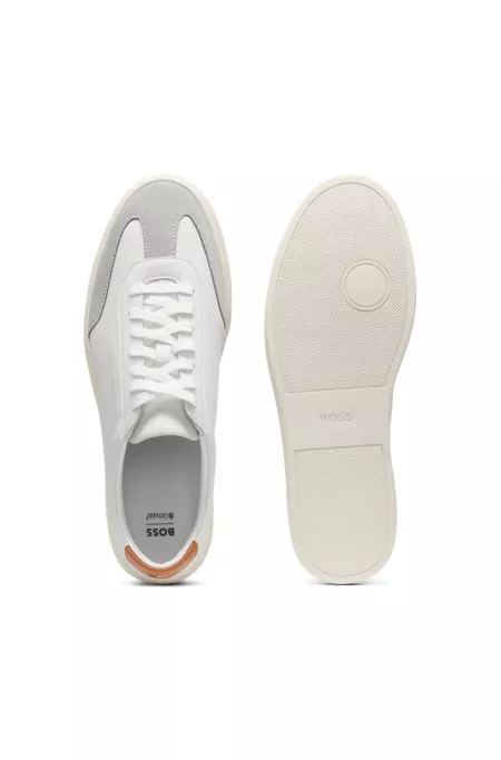 Grained-leather trainers with contrast backtab