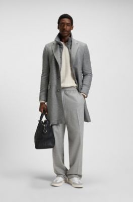 Sneakers in pelle martellata con tallone a contrasto, Bianco