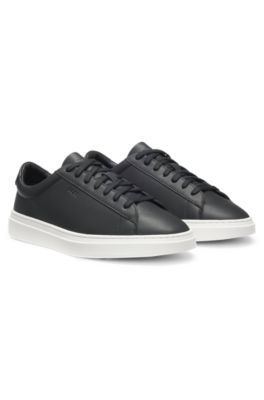 Leather trainers with rubber sole, Black