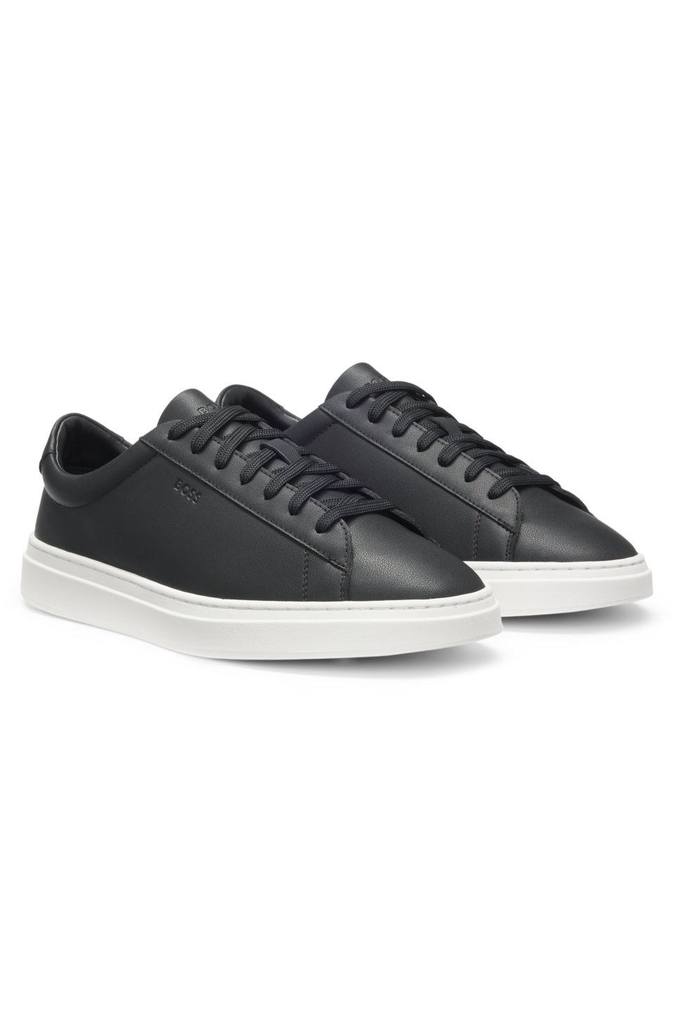 Cupsole trainers in leather with signature-stripe stitching