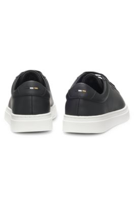 Leather trainers with rubber sole, Black