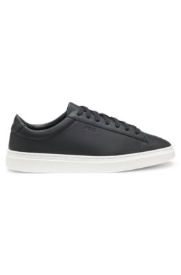 Leather trainers with rubber sole, Black
