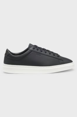 Leather trainers with rubber sole, Black