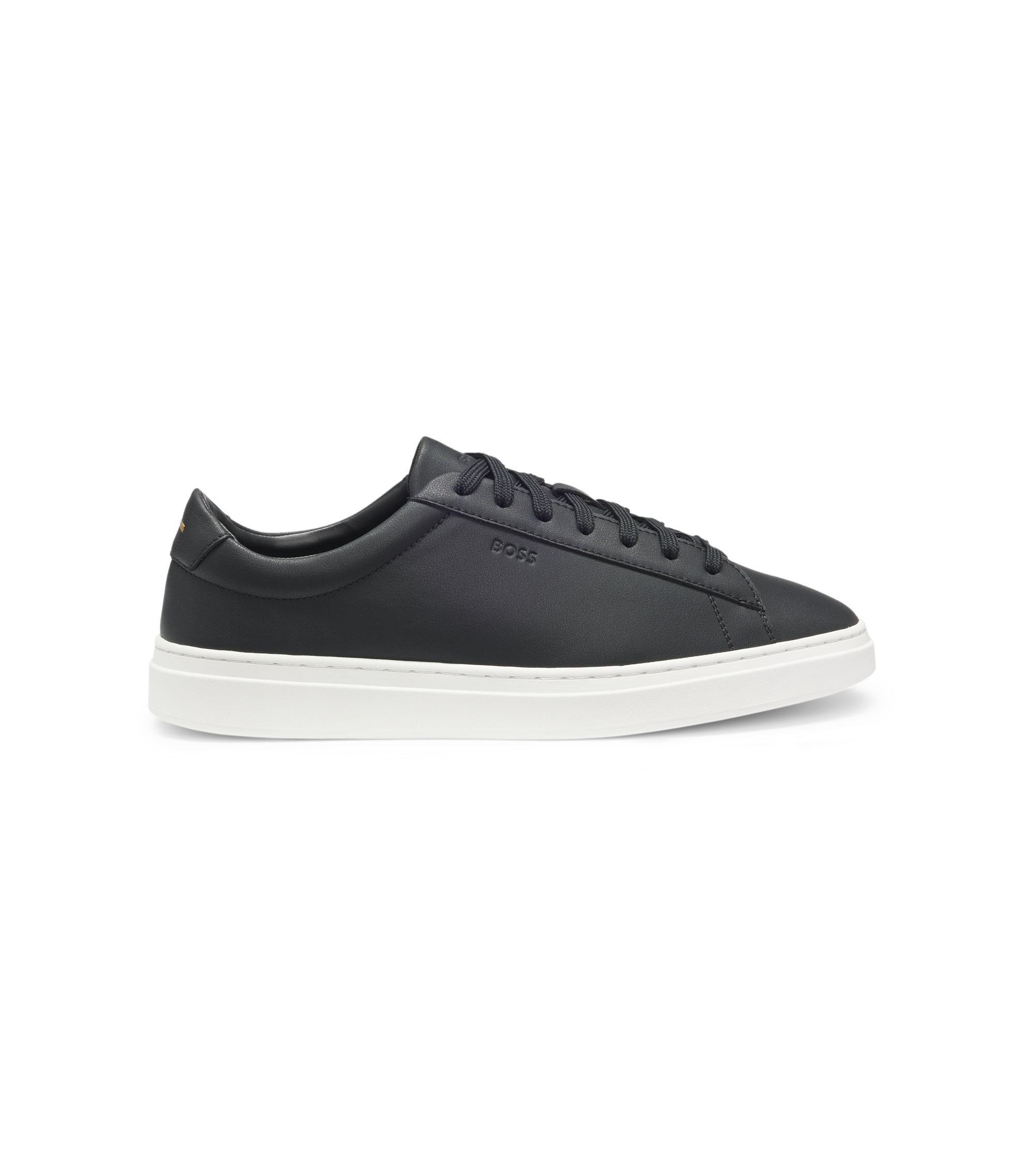 BOSS - Leather trainers with rubber sole - Black