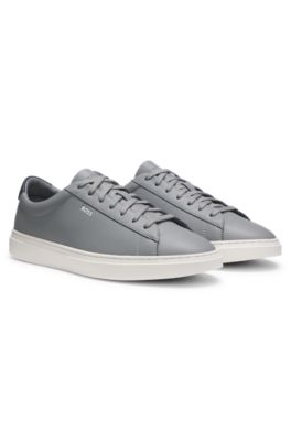 Leather trainers with rubber sole, Grey