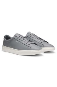 Leather trainers with rubber sole, Grey