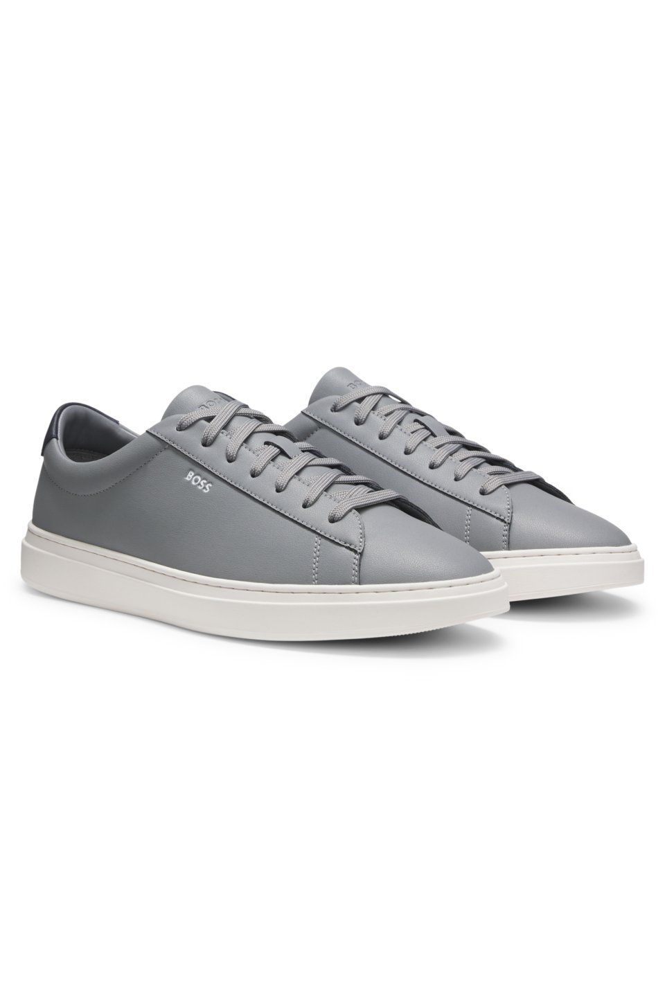 Cupsole trainers in leather with signature-stripe stitching