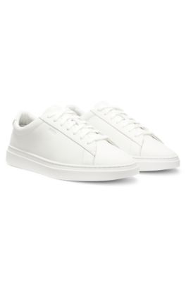 Leather trainers with rubber sole, White