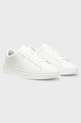 Deportivas de piel con suela de goma, Blanco