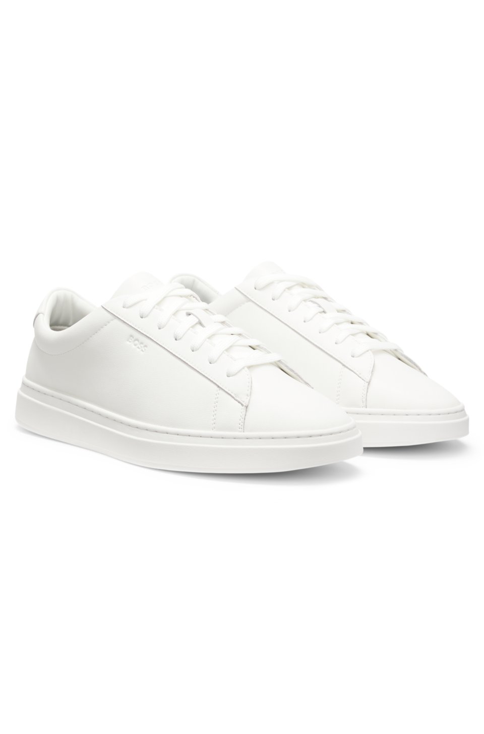 Cupsole trainers in leather with signature-stripe stitching