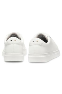Leather trainers with rubber sole, White