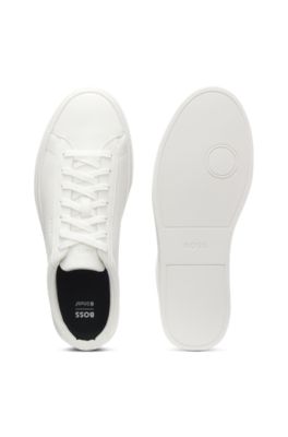 Leather trainers with rubber sole, White