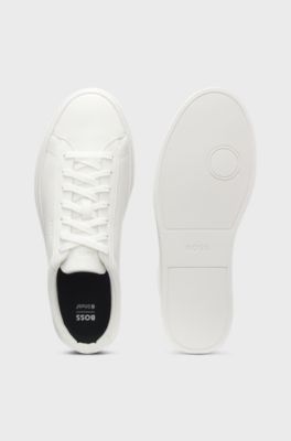 Leather trainers with rubber sole, White