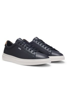 Leather trainers with rubber sole, Dark Blue
