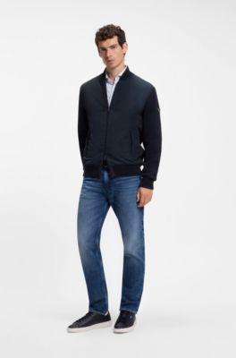 Leather trainers with rubber sole, Dark Blue