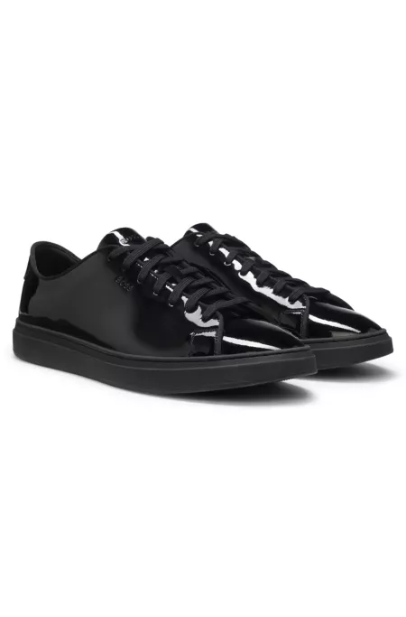 Patent-leather trainers with a clean, modern design