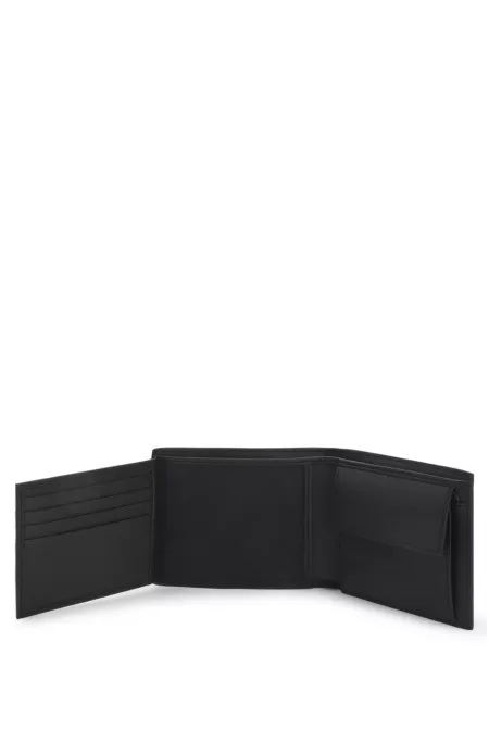 Monogram trifold wallet with foil-embossed logo