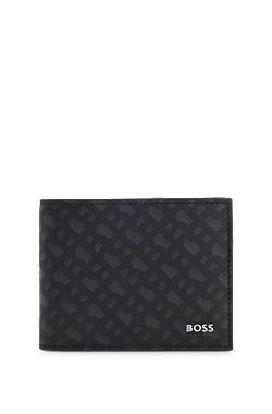 Monogram wallet with foil-embossed logo