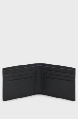Monogram wallet with foil-embossed logo, Black