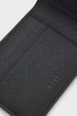 Monogram wallet with foil-embossed logo, Black