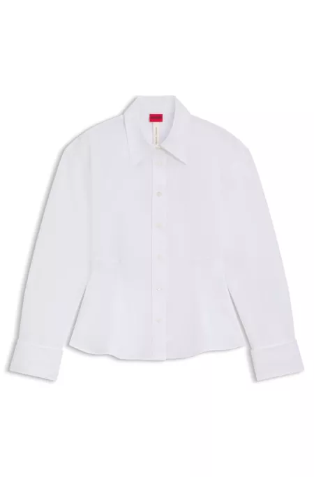 Relaxed-fit blouse with peplum hem